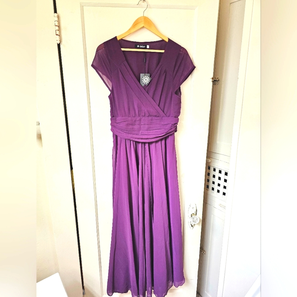 NWT•Purple chiffon maxi dress (10)